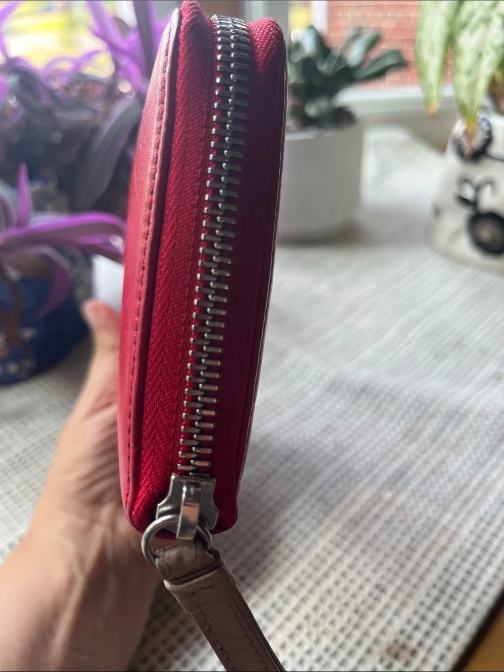 Furla Zip-Around Wristlet Wallet with Bow Accent